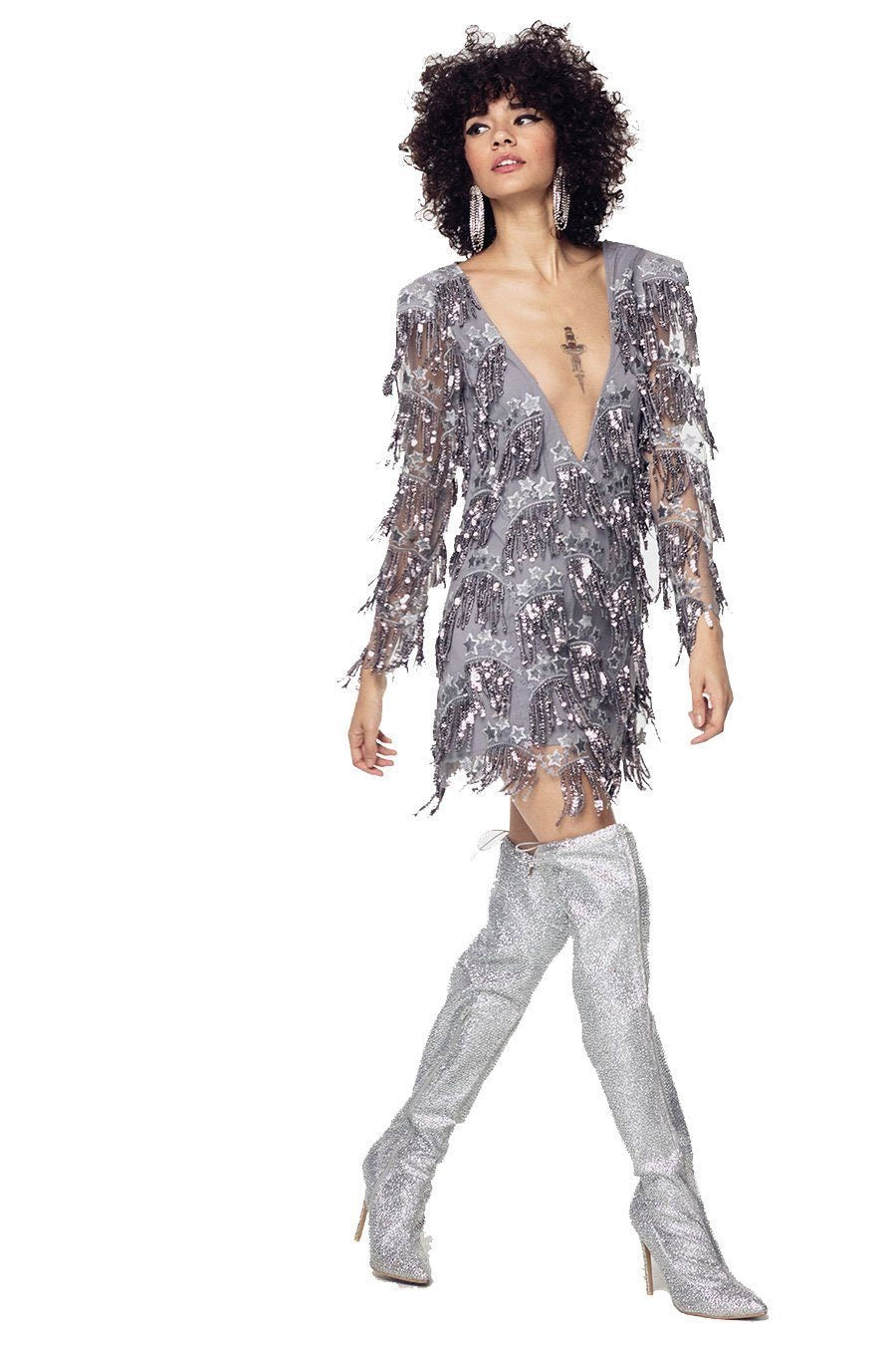ETOILE SEQUIN FRINGE DRESS – LUANI